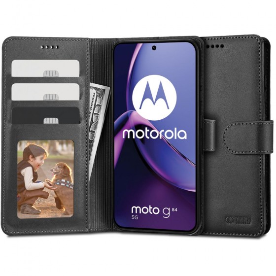 Tech-Protect Wallet Δερματίνης Μαύρο για Motorola Moto G84