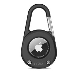 Tech-Protect Slidelock Carabiner Θήκη Μπρελόκ για AirTag 1 / 2 σε Μαύρο χρώμα