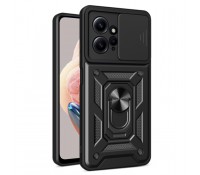 Techsuit CamShield Ανθεκτική Θήκη με Κάλυμμα Κάμερας & Μεταλλικό Ring Holder για Xiaomi Redmi Note 12 4G - Μαύρο