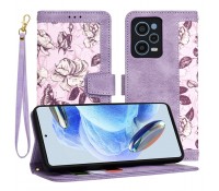 Techsuit FlipCraft Θήκη Μωβ  με Λουλούδια για Xiaomi Redmi Note 12 Pro 5G