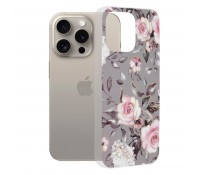 Techsuit Marble Series Back Cover Πλαστικό / Σιλικόνης για το iPhone 15 Pro Max, Bloom of Ruth Gray
