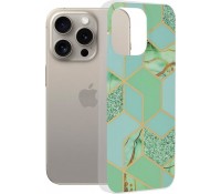 Techsuit Marble Series Back Cover Πλαστικό / Σιλικόνης για το iPhone 15 Pro Max, Green Hex