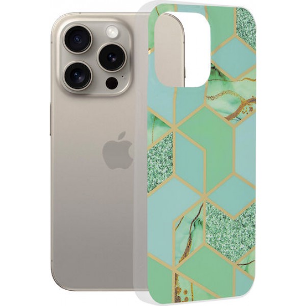 Techsuit Marble Series Back Cover Πλαστικό / Σιλικόνης για το iPhone 15 Pro Max, Green Hex Techsuit Marble Series Back Cover Πλαστικό / Σιλικόνης για το iPhone 15 Pro Max, Green Hex