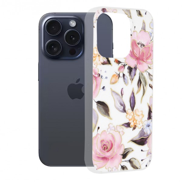 Techsuit Marble Series Back Cover Πλαστικό / Σιλικόνης για το iPhone 15 Pro, Chloe White Techsuit Marble Series Back Cover Πλαστικό / Σιλικόνης για το iPhone 15 Pro, Chloe White