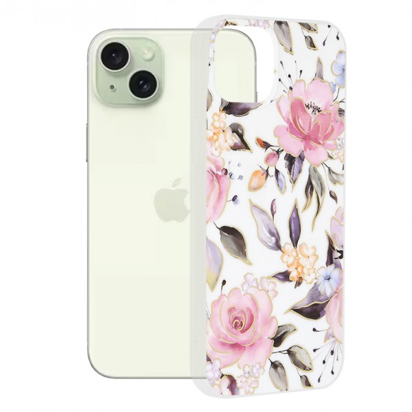Techsuit - Marble Series - iPhone 15 Plus - Chloe White Techsuit - Marble Series - iPhone 15 Plus - Chloe White