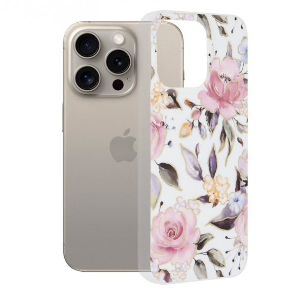 Techsuit Marble Series Back Cover Πλαστικό / Σιλικόνης για το iPhone 15 Pro Max, Chloe White Techsuit Marble Series Back Cover Πλαστικό / Σιλικόνης για το iPhone 15 Pro Max, Chloe White