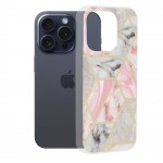 Techsuit Marble Series Back Cover Πλαστικό / Σιλικόνης για το iPhone 15 Pro, Pink Hex Techsuit Marble Series Back Cover Πλαστικό / Σιλικόνης για το iPhone 15 Pro, Pink Hex