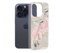 Techsuit Marble Series Back Cover Πλαστικό / Σιλικόνης για το iPhone 15 Pro, Pink Hex