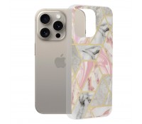 Techsuit Marble Series Back Cover Πλαστικό / Σιλικόνης για το iPhone 15 Pro Max, Pink Hex