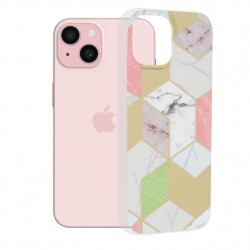 Techsuit Marble Series Back Cover Πλαστικό / Σιλικόνης για το iPhone 15, Purple Hex