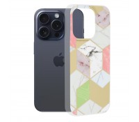 Techsuit Marble Series Back Cover Πλαστικό / Σιλικόνης για το iPhone 15 Pro, Purple Hex