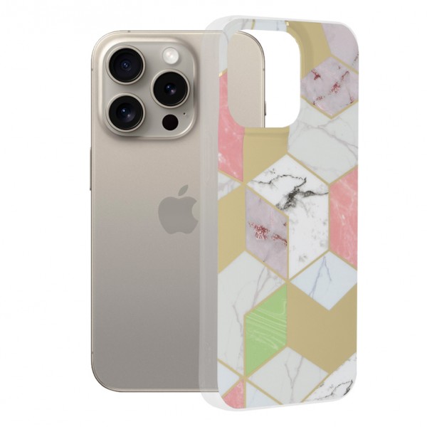 Techsuit Marble Series Back Cover Πλαστικό / Σιλικόνης για το iPhone 15 Pro Max, Purple Hex Techsuit Marble Series Back Cover Πλαστικό / Σιλικόνης για το iPhone 15 Pro Max, Purple Hex