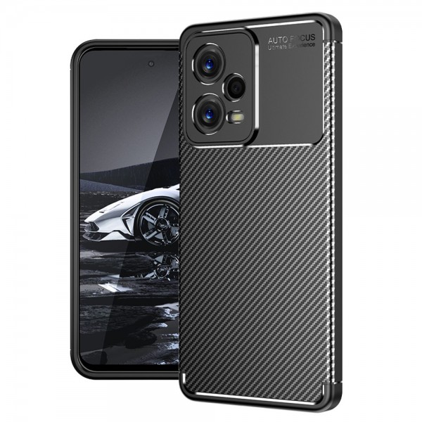 Θήκη Σιλικόνης Techsuit CarbonFiber για Xiaomi Redmi Note 12 5G / Poco X5 - Μαύρη