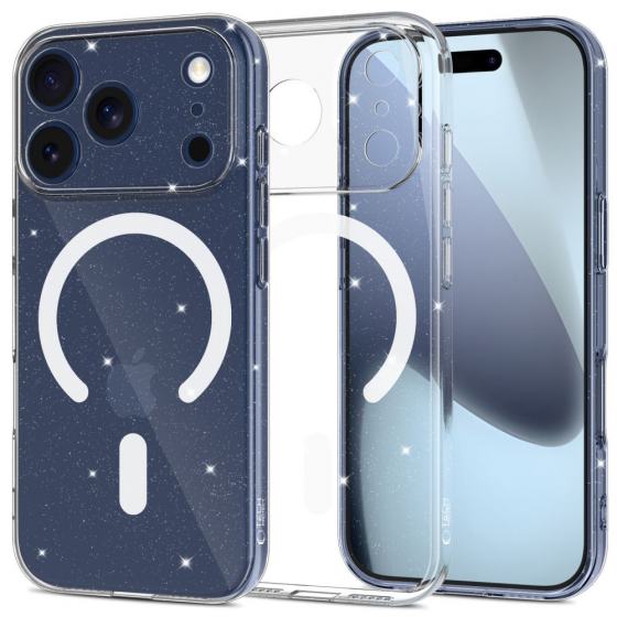 Θήκη Tech-Protect FlexAir Glitter MagSafe για iPhone 17 Pro Max Διάφανη