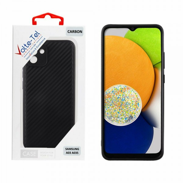 VOLTE-TEL ΘΗΚΗ SAMSUNG A03 A035 6.5" CARBON CAMERA PROTECTIVE BLACK