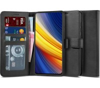 Θήκη Xiaomi Poco X3 NFC OEM Skin Touch Series με βάση στήριξης, υποδοχές καρτών και μαγνητικό κούμπωμα Flip Wallet από συνθετικό δέρμα και TPU μαύρο