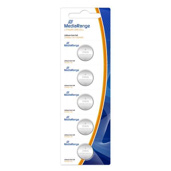 MEDIARANGE μπαταρίες λιθίου CR1616, 3V, 5τμχ