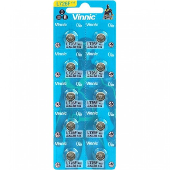 Vinnic L726F G2 / AG2 / LR59 – Αλκαλικές Μπαταρίες Κουμπί 1.5V, 10 Τεμάχια