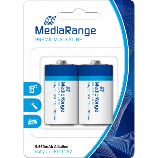 MEDIARANGE Premium αλκαλική μπαταρία C LR14 Baby 1.5V, 2τμχ, MRBAT108