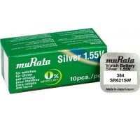 MURATA μπαταρία Silver Oxide για ρολόγια SR621SW, 1.55V, No 364, 10τμχ