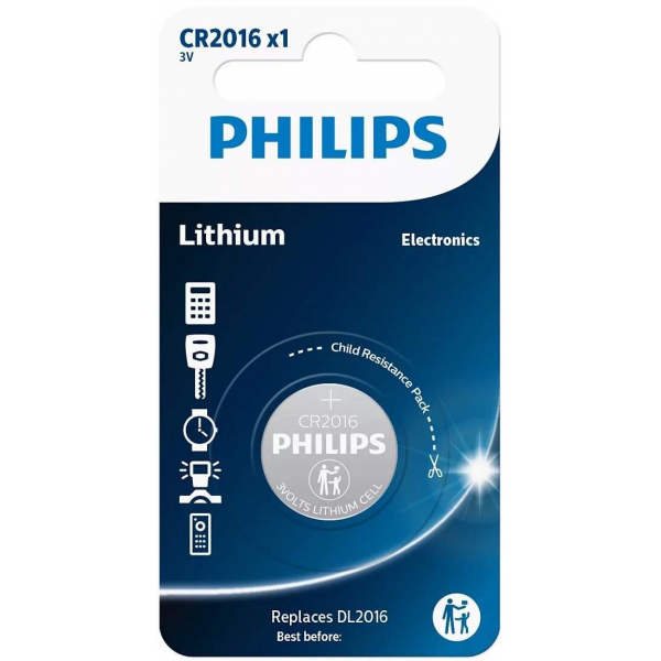 Philips CR2016/01B Μπαταρία Λιθίου 3V 75mAh