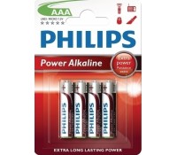 PHILIPS Power αλκαλικές μπαταρίες LR03P4B/5, AAA LR03 1.5V, 4τμχ PHILIPS Power αλκαλικές μπαταρίες LR03P4B/5, AAA LR03 1.5V, 4τμχ