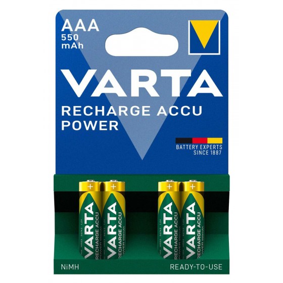 VARTA Επαναφορτιζόμενες Μπαταρίες AAA 550mAh NiMH (4 Τεμάχια)