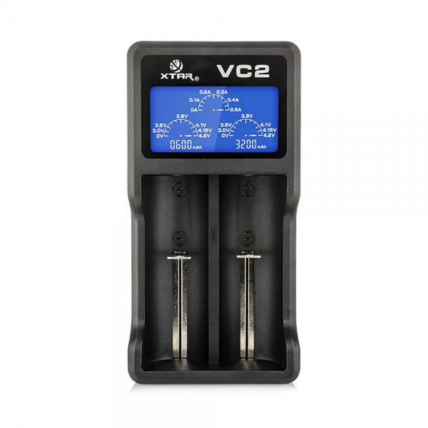 XTAR VC2 Φορτιστής Μπαταριών Li-ion με LCD Οθόνη και Διπλό Κανάλι