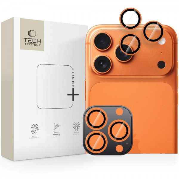 Tech-Protect Camring Fit+ Κάλυμμα Κάμερας Cosmic Orange για iPhone 14 Pro / 14 Pro Max / 15 Pro / 15 Pro Max / 16 Pro / 16 Pro Max / 17 Pro / 17 Pro Max
