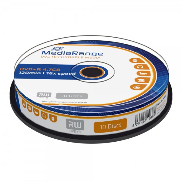 10 DVD+R 4,7 GB 16X MediaRange 10 DVD+R 4,7 GB 16X MediaRange