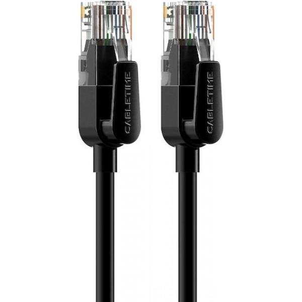 CABLETIME καλώδιο δικτύου CT-CAT6U, CAT 6 UTP, 250 MHz, CCA, 1m, μαύρο