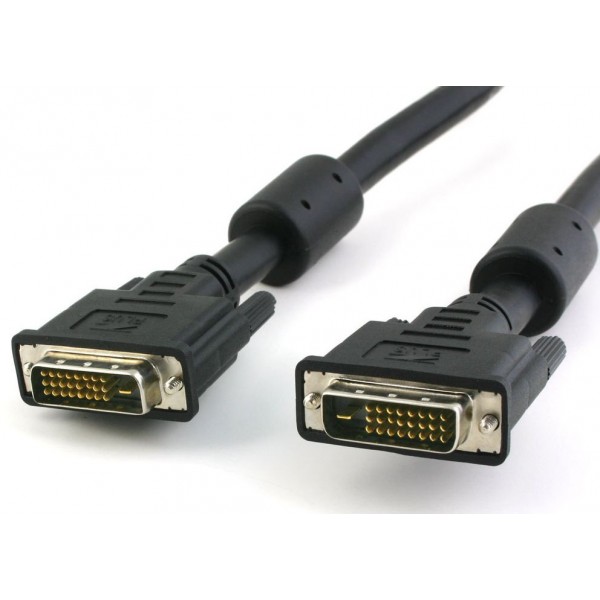 Καλώδιο DVI-D 24+1 (M) σε DVI-D (M), 2x Ferrites, 1.5m, Μαύρο CAB-DVI003, POWERTECH