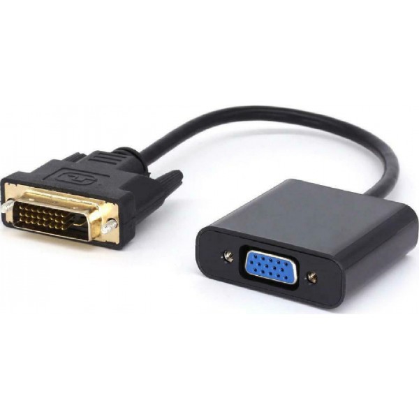 POWERTECH αντάπτορας DVI(M) σε VGA(F), 1080p, Active, 0.20, μαύρος