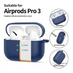 Θήκη Σιλικόνης με Καραμπίνερ για Apple AirPods Pro 3 Tech-Protect Navy Blue