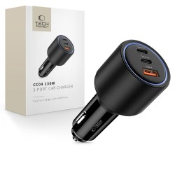 Tech-Protect CC04 3-Port Car Charger PD 130W – Μαύρο
