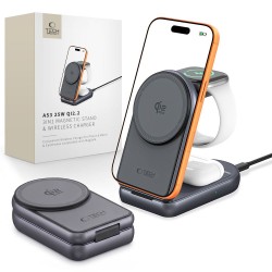Tech-Protect A53 3-in-1 Μαγνητικός Ασύρματος Σταθμός Φόρτισης MagSafe Qi2.2 25W Σκούρο Γκρι