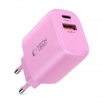 Tech-Protect NCA30 Διπλός Φορτιστής Τοίχου PD 30W / QC3.0 Ροζ Tech-Protect NCA30 Διπλός Φορτιστής Τοίχου PD 30W / QC3.0 Ροζ