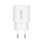 Tech-Protect Φορτιστής GaN με Θύρα USB-A και Θύρα USB-C και Καλώδιο USB-C - Lightning 45W Power Delivery / Quick Charge 3.0 Λευκός NC45W
