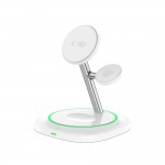 Tech-Protect QI15W-A46 3-σε-1 Μαγνητικός Ασύρματος Φορτιστής MagSafe Λευκός