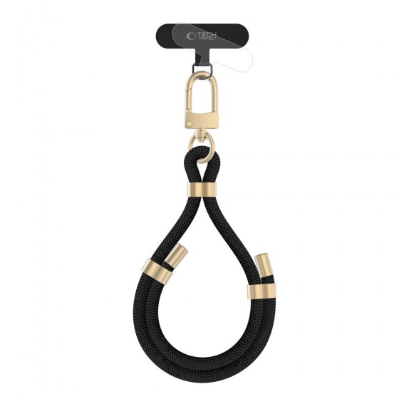 Tech-Protect C4S Rope Wrist Strap – Μαύρο/Χρυσό