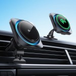 ESR Halolock Cryoboost Magnetic MagSafe Car Mount Phone Charger for Dashboard and Air Vent - QI2 15W Frosted Onyx