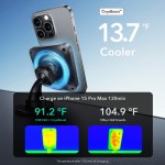 ESR Halolock Cryoboost Magnetic MagSafe Car Mount Phone Charger for Dashboard and Air Vent - QI2 15W Frosted Onyx