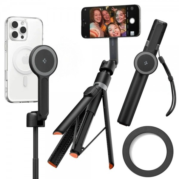 Spigen S581W MagSafe Bluetooth Selfie Stick & Tripod – Black AMP09534 Spigen S581W MagSafe Bluetooth Selfie Stick & Tripod – Black AMP09534