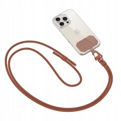 Tech-Protect C5S CrossBody – Λουράκι-κορδόνι για κινητό με 2 αντάπτορες, καφέ