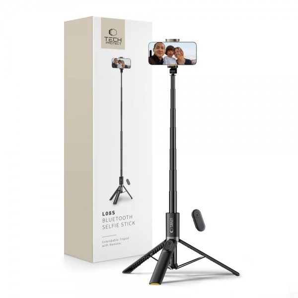Tech-Protect L08S Selfie Stick Τρίποδο, 157 cm, Κινητού με Bluetooth Μαύρο Tech-Protect L08S Selfie Stick Τρίποδο, 157 cm, Κινητού με Bluetooth Μαύρο
