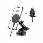 Tech-Protect Magnetic MagSafe Car Mount Phone Charger for Dashboard and Air Vent - MM15W-V7 QI2 15W