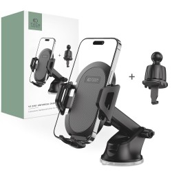 Tech-Protect Βάση Κινητού Αυτοκινήτου V5 με Ρυθμιζόμενα Άγκιστρα Μαύρη