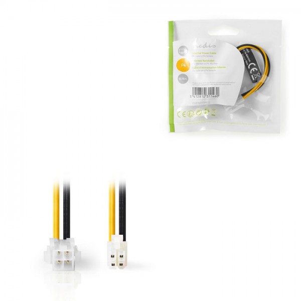 Εσωτερικό Καλώδιο Τροφοδοσίας P4 Αρσενικό - P4 Θηλυκό, 0,15 μέτρα, Διάφορα Χρώματα