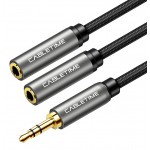 CABLETIME Καλώδιο Ήχου 3.5mm σε 2x 3.5mm CT-P12G, 3-Pole, 20cm, Μαύρο