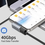 Tech-Protect UltraBoost AA03 Κάθετος Αντάπτορας USB-C σε USB-C, USB4 40Gbps 100W, Γκρι